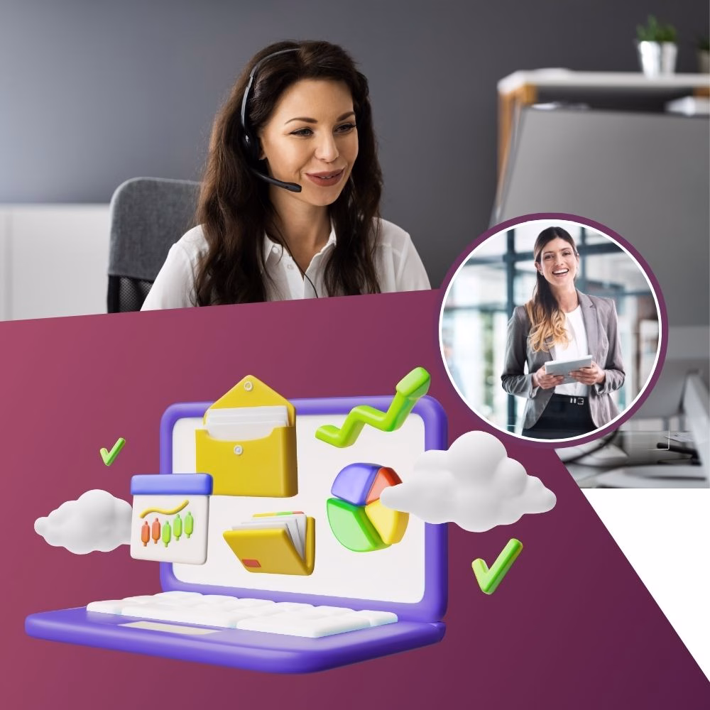 Professional executive assistant managing schedules, meetings, communication, and business operations in a modern corporate office.
