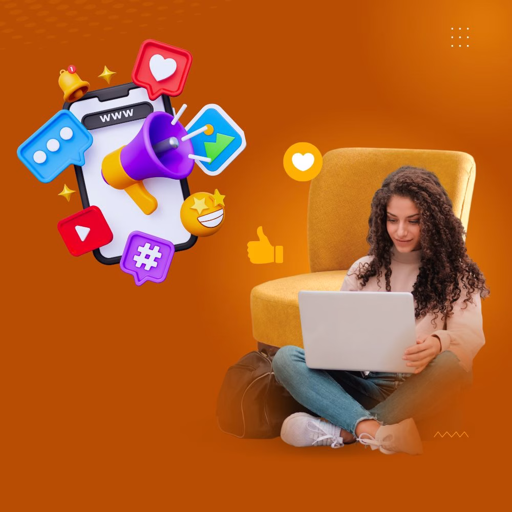Digital marketing virtual assistant managing social media campaigns, SEO tasks, email marketing, and analytics from a remote workspace.